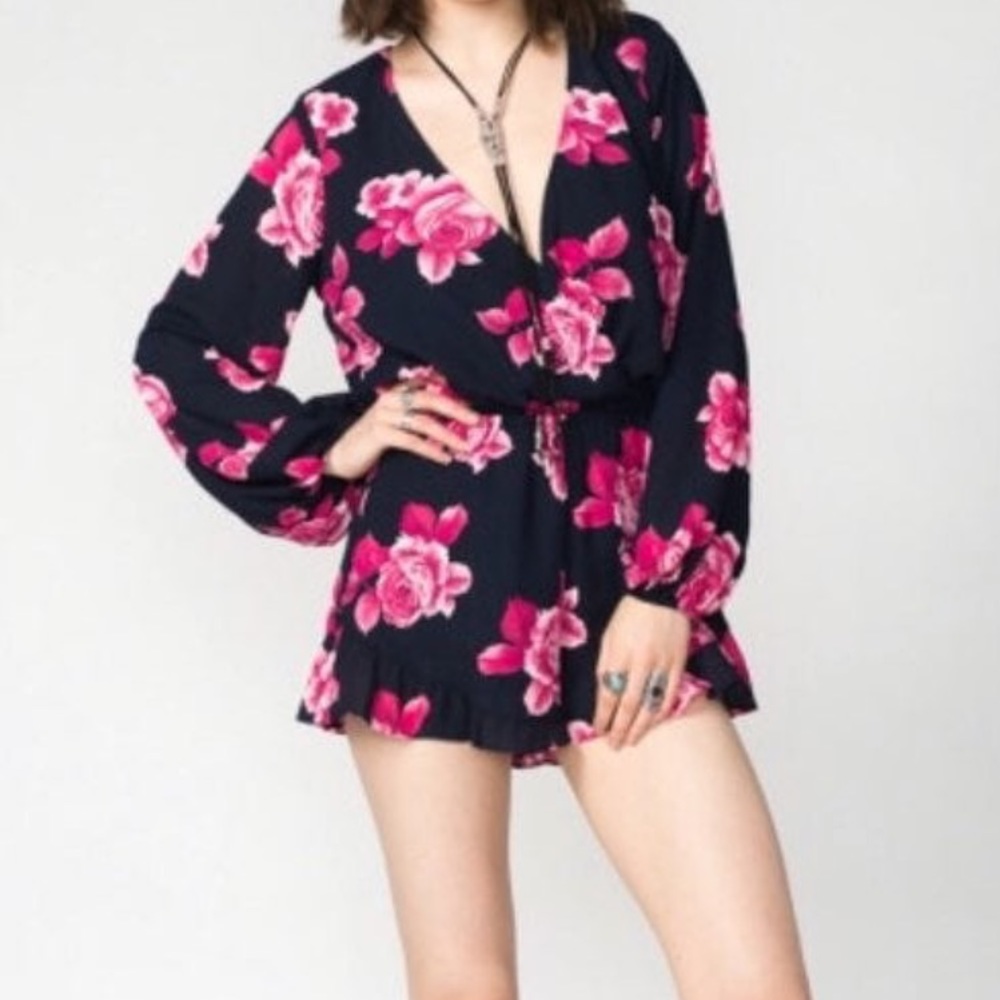 Show Me Your Mumu Rocky Romper in Midnight Rose - Picture 2 of 7